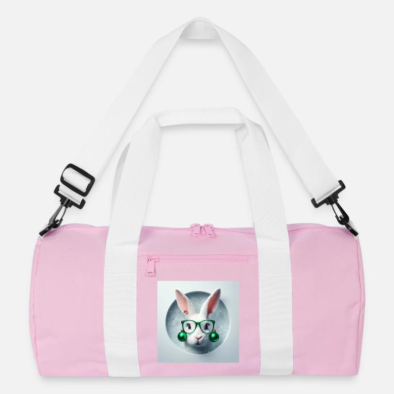 Easter bunny with green Christmas decoration Recycled Duffel Bag