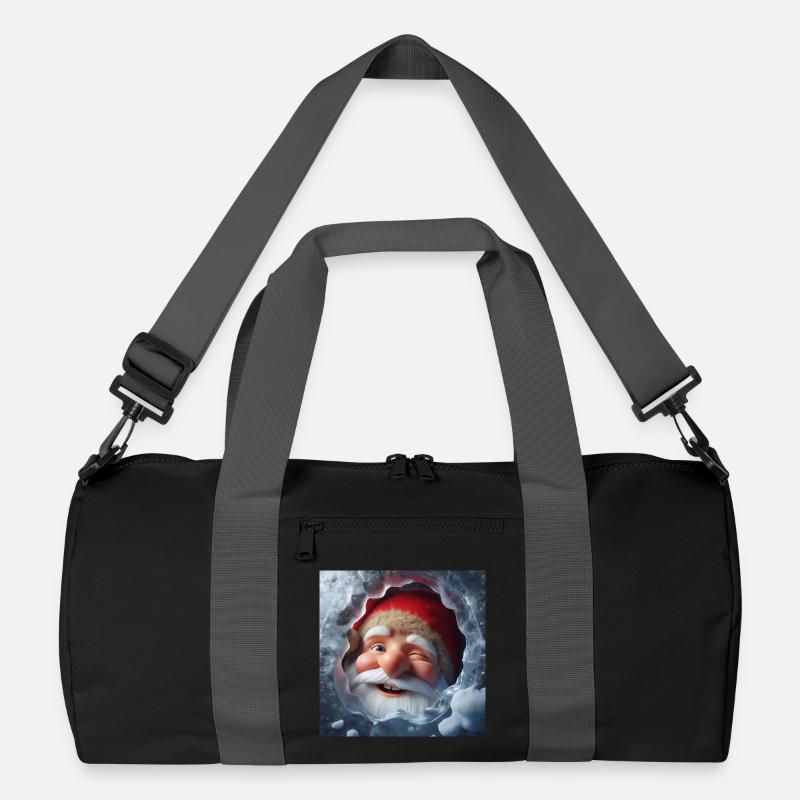 Wichtel blickt lachend durch Eis Recycelte Duffel Bag