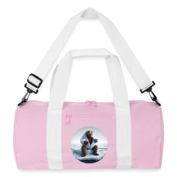 Ours déguisé en mouton assis sur la banquise - Sac de sport recyclé - rose/blanc - Devant