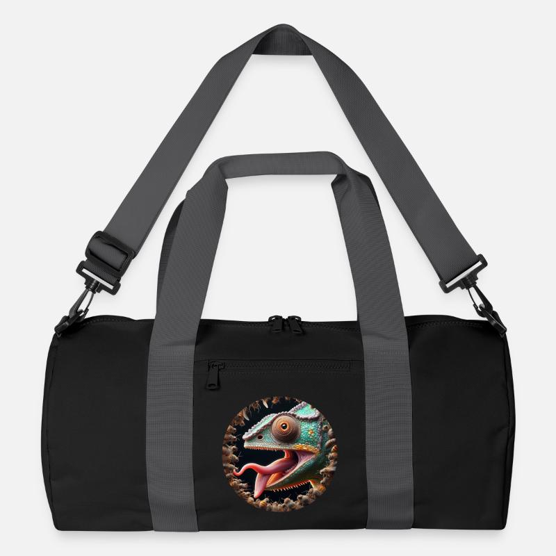 Das Chamäleon hat Hunger auf Insekten Recycelte Duffel Bag