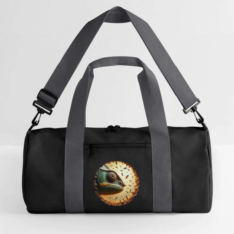 Chameleon with Bees Animation Recycled Duffel Bag