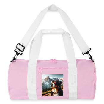 Berner Sennenhund - Recycelte Duffel Bag - Rosa/Weiß - Vorne