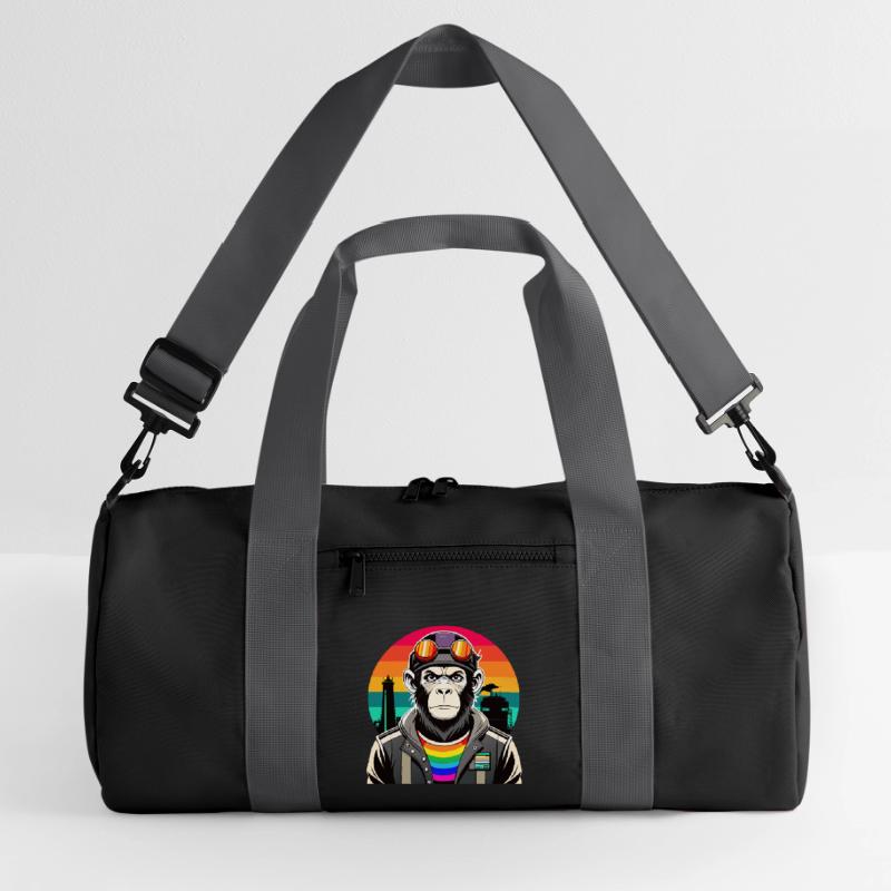Diversité dans les vibrations : le singe moderne-rétro Sac de sport recyclé