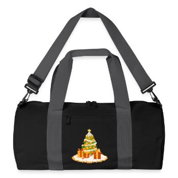 Sapin de Noël Pixel Art avec des cadeaux - Sac de sport recyclé - noir/gris graphite - Devant