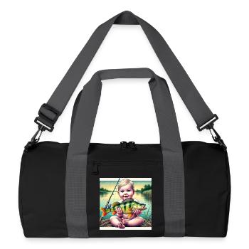 Jeunes pêcheurs - Sac de sport recyclé - noir/gris graphite - Devant