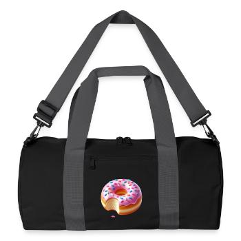 Zuckersüßer Pinkdonut mit Streuseln - Recycelte Duffel Bag - Schwarz/Graphitgrau - Vorne
