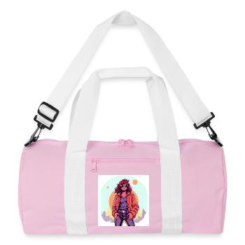 90's Style - Recycled Duffel Bag - pink/white - Front