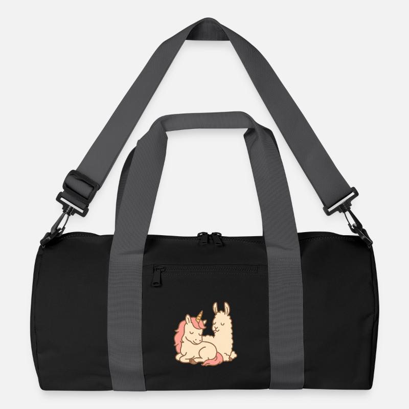 Schlafendes Einhorn und Lama Recycelte Duffel Bag