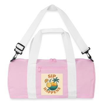 Sip Happens - Recycelte Duffel Bag - Rosa/Weiß - Vorne