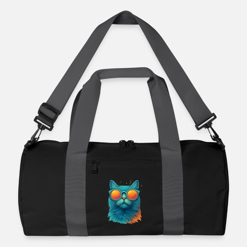 Coole Katze mit Sonnenbrille Recycelte Duffel Bag
