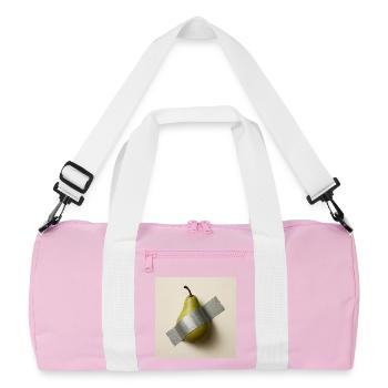 Abstrakte Birne Metaphorisches Kunstwerk - Recycelte Duffel Bag - Rosa/Weiß - Vorne