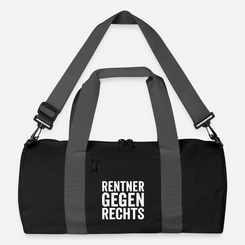 Rentner Gegen Rechts Design - Recycelte Duffel Bag - Schwarz/Graphitgrau
