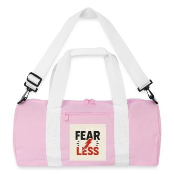 Motivational Power Shock Design - Recycled Duffel Bag - pink/white - Front