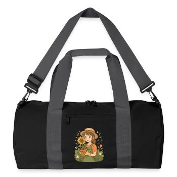 Sunflower Garden Girl - Jardinier d’anime mignon - Sac de sport recyclé - noir/gris graphite - Devant