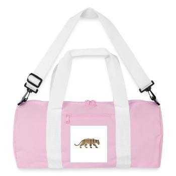 VisionWear Panther Plaid – Luxury Pattern Design - Recycled Duffel Bag - pink/white - Front