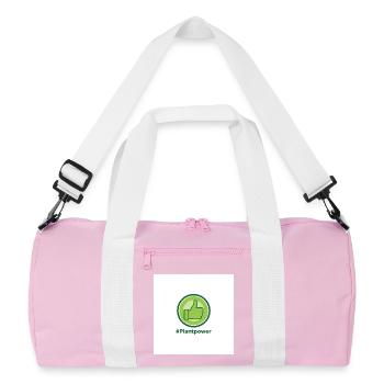 Plantpower Green Thumb Logo - Recycled Duffel Bag - pink/white - Front