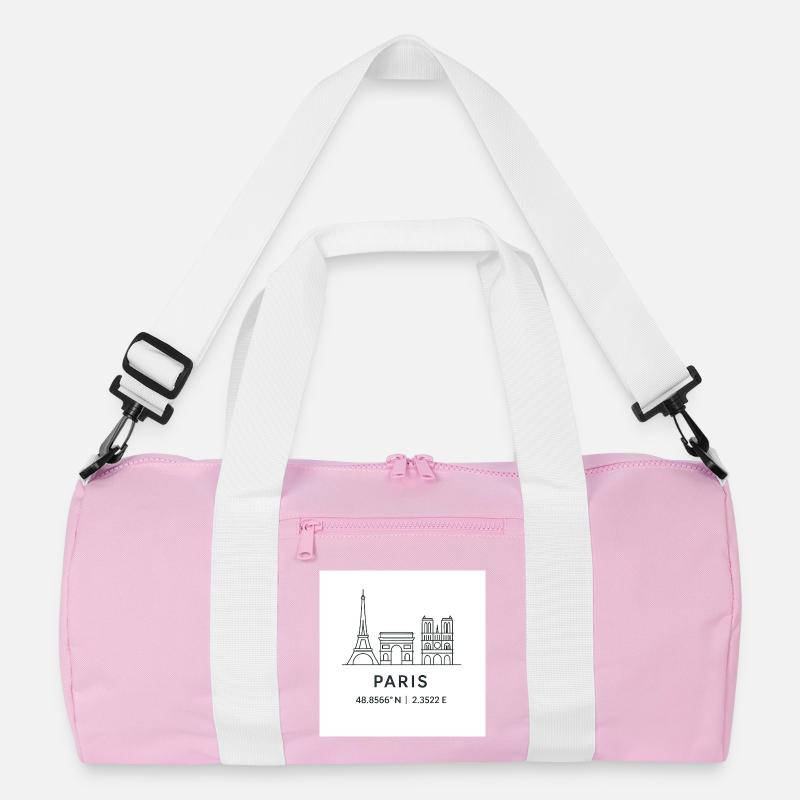 Paris Linienkunst Silhouette Wahrzeichen Recycelte Duffel Bag