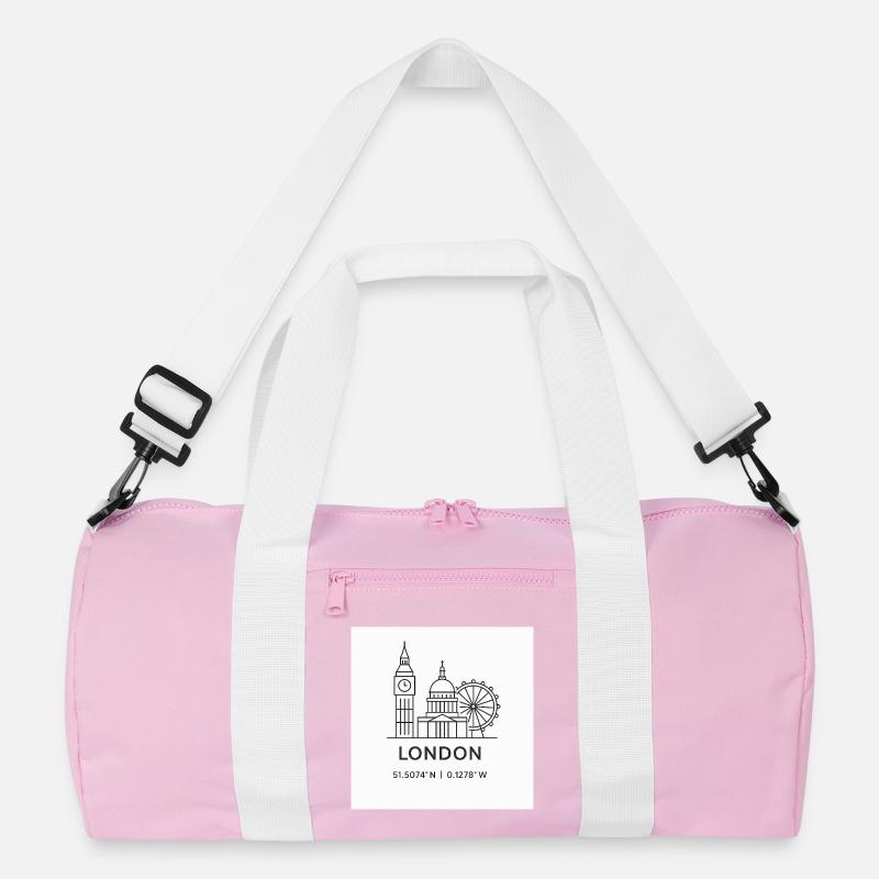 Londres Line Art Silhouette Point de repère Sac de sport recyclé