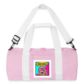 Verschwörungstheorie seltsame Welt - Recycelte Duffel Bag - Rosa/Weiß - Vorne