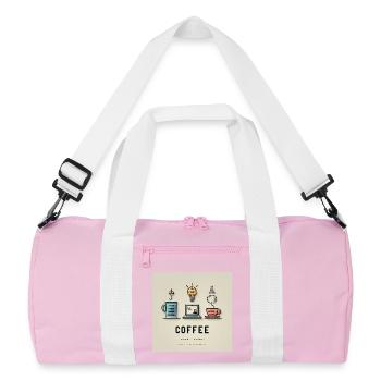 Coffee Code Design - Recycled Duffel Bag - pink/white - Front