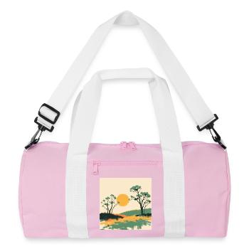 Solar Horizon and Pines - Recycled Duffel Bag - pink/white - Front