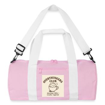 Drôle de Cerveau de Café Trop Réfléchissant – Art au trait rétro - Sac de sport recyclé - rose/blanc - Devant