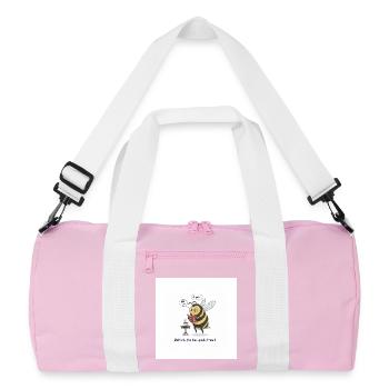 Bee Learns French: Méthinks - Recycled Duffel Bag - pink/white - Front