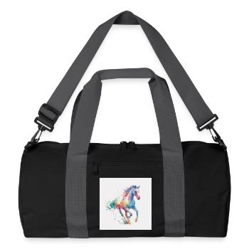Explosion aquarelle du cheval arc-en-ciel - Sac de sport recyclé - noir/gris graphite - Devant