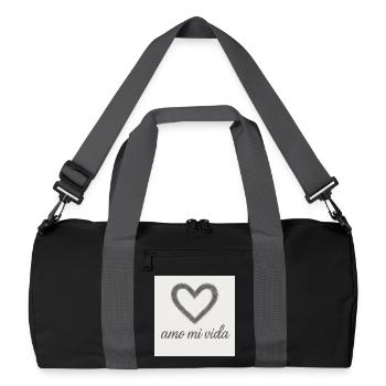 Herz und Lebensfreude - Recycelte Duffel Bag - Schwarz/Graphitgrau - Vorne