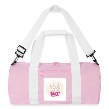 Mut! Graffiti-Frauen-Silhouette - Recycelte Duffel Bag - Rosa/Weiß - Vorne