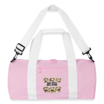 Sheep Quintet: Zero Buck Full Sheep - Recycled Duffel Bag - pink/white - Front