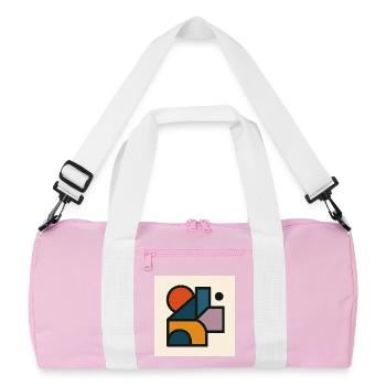 Formes Géométriques Contrastées - Sac de sport recyclé - rose/blanc - Devant
