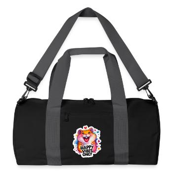 Hamster Happy Vibes Bunt - Recycelte Duffel Bag - Schwarz/Graphitgrau - Vorne