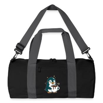 Koffein-Pinguin: Eiskalt & Hochgefahren - Recycled Duffel Bag - black/graphite grey - Front