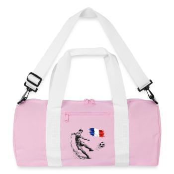 Dynamic football shot with France flag - Recycled Duffel Bag - pink/white - Front