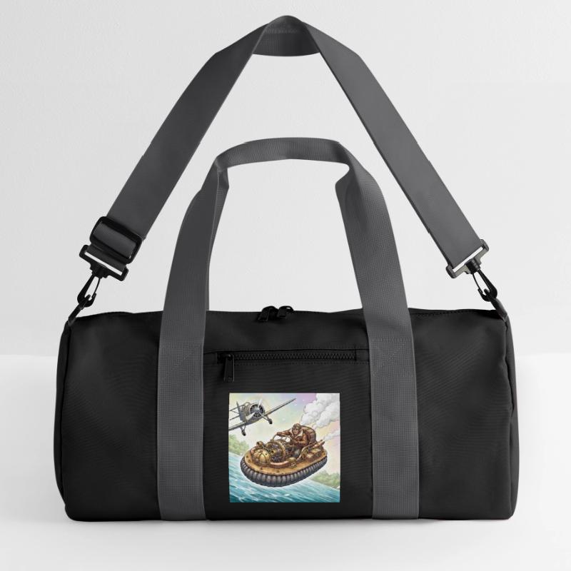 Steampunk-Luftboot-Flussjagd Recycelte Duffel Bag
