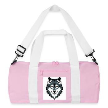 Wolf Graphic Emblem - Recycelte Duffel Bag - Rosa/Weiß - Vorne