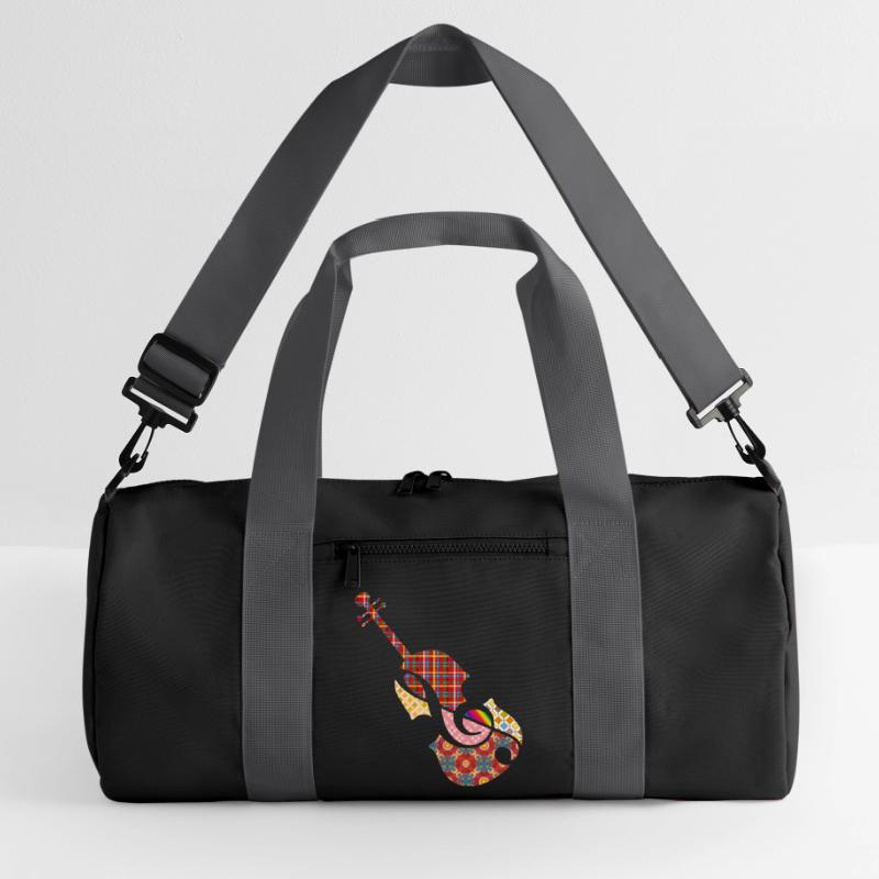 beau violon patchwork avec clé de sol Sac de sport recyclé