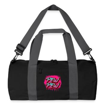Pew Pew Pink Graffiti Street Art Cool Lustig Gesch - Recycelte Duffel Bag - Schwarz/Graphitgrau - Vorne