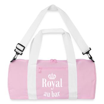 bar, barman, buveur de bière, bière - Sac de sport recyclé - rose/blanc - Devant