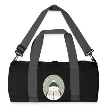 mignon bonhomme de neige avec casquette et nez de navet - Sac de sport recyclé - noir/gris graphite - Devant
