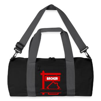 Logo du courtier rouge avec texte COURTIER - Sac de sport recyclé - noir/gris graphite - Devant