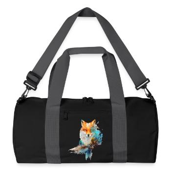 Design Fuchs fait d’aquarelles - Sac de sport recyclé - noir/gris graphite - Devant
