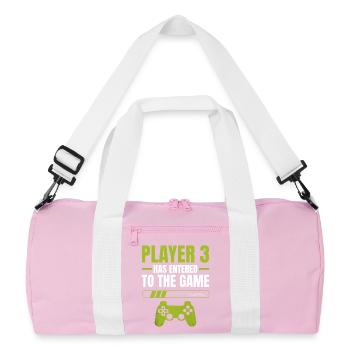 Joueur 3 : Entrée dans le jeu – Indicateur de chargement - Sac de sport recyclé - rose/blanc - Devant