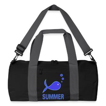 POISSON. PLAGE. MER. SURF. OCEAN. HUMOUR. VACANCES - Sac de sport recyclé - noir/gris graphite - Devant