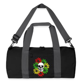 Floral Framed Skull - Recycled Duffel Bag - black/graphite grey - Front