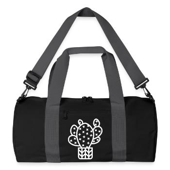 Cactus Houseplant Botanical Plants Icon - Recycled Duffel Bag - black/graphite grey - Front