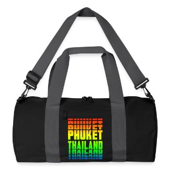 Phuket Thailand Regenbogen Design - Recycelte Duffel Bag - Schwarz/Graphitgrau - Vorne