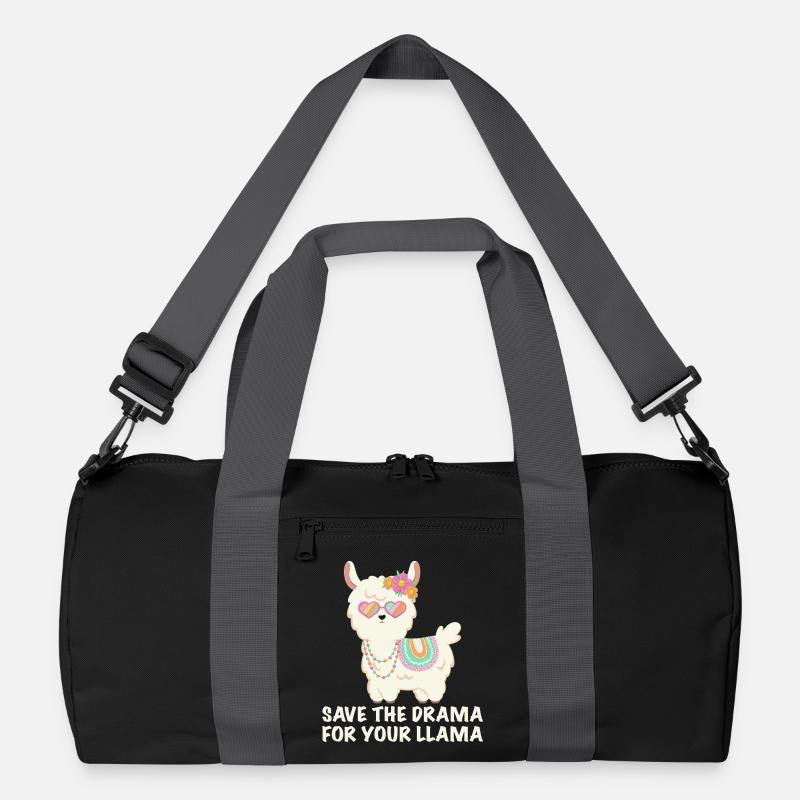 Save the Drama for your Llama - Recycelte Duffel Bag - Schwarz/Graphitgrau