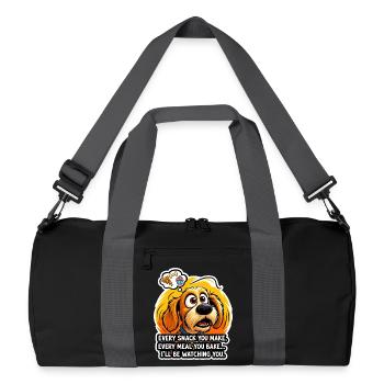 Chien câlin avec des pensées de collation - Sac de sport recyclé - noir/gris graphite - Devant